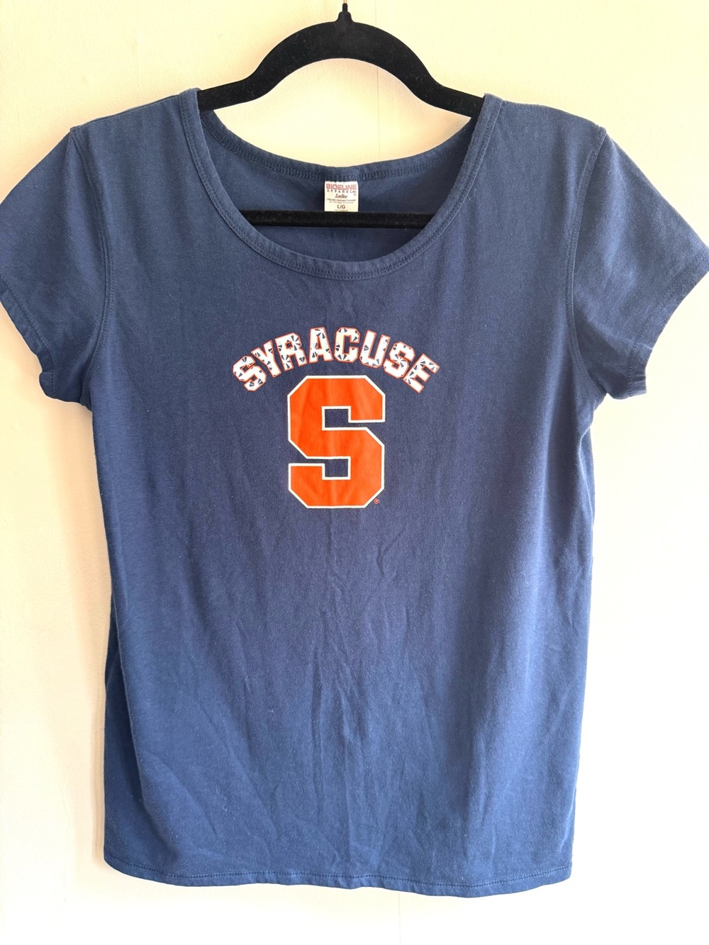 Syracuse Womens Navy Blue Tee with Orange 'SU' Logo